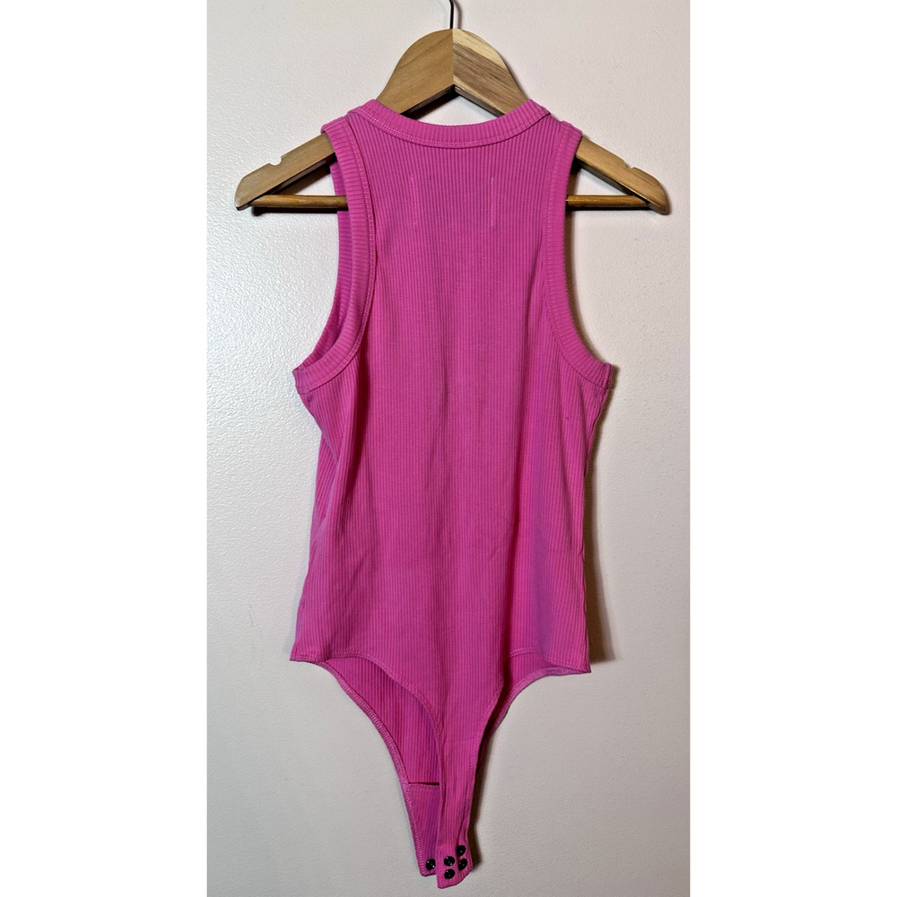 PISTOLA Top Womens Small Hot Pink Blake Ribbed Tank Sleeveless Bodysuit Y2K 90s - Picture 4 of 7